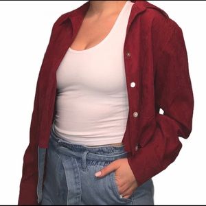 Cropped suade button up